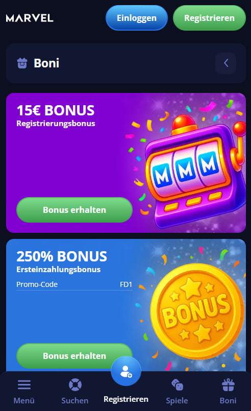 Marvel Casino mobil